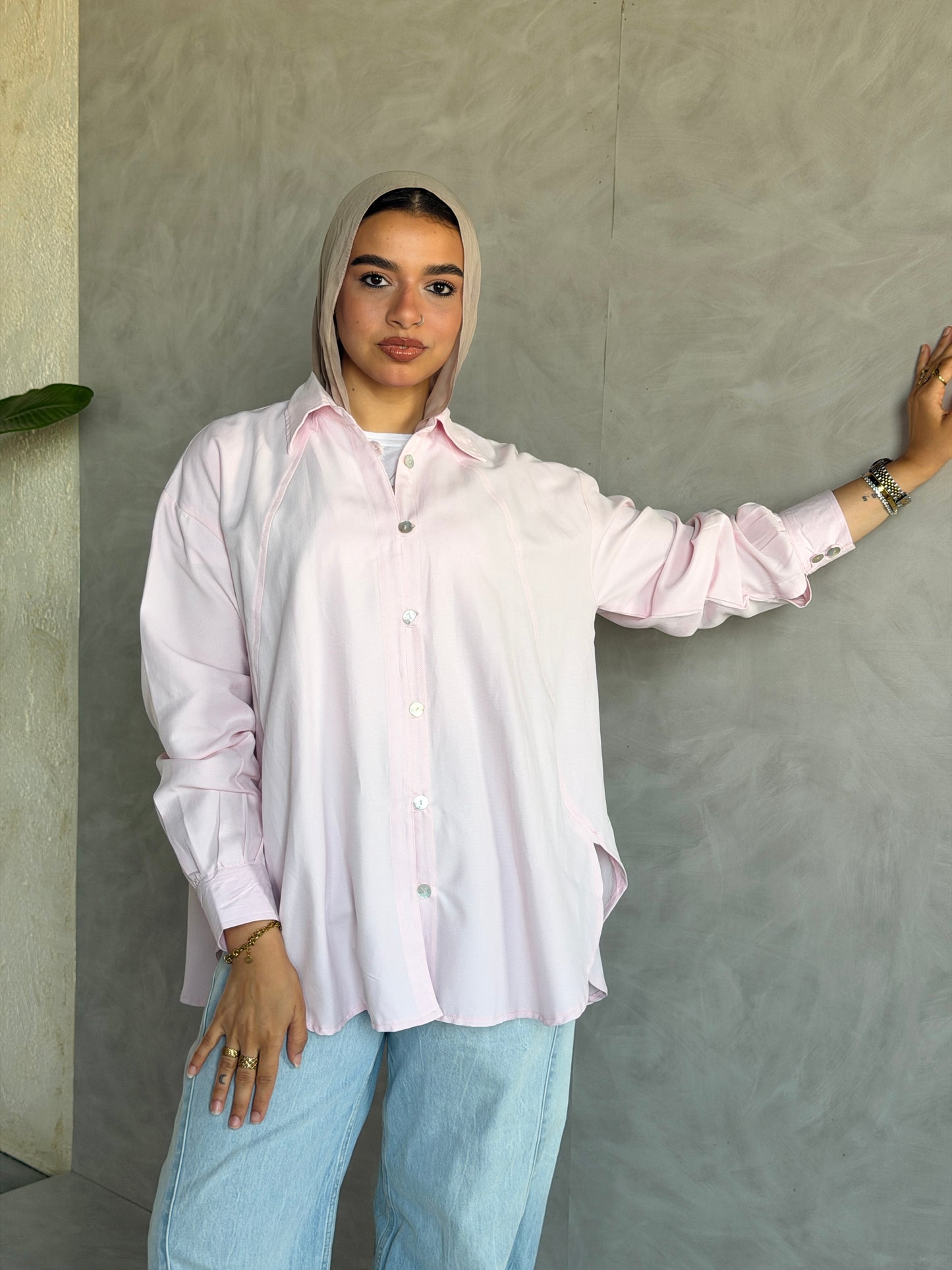Morning Oversized Shirt In Baby Pink