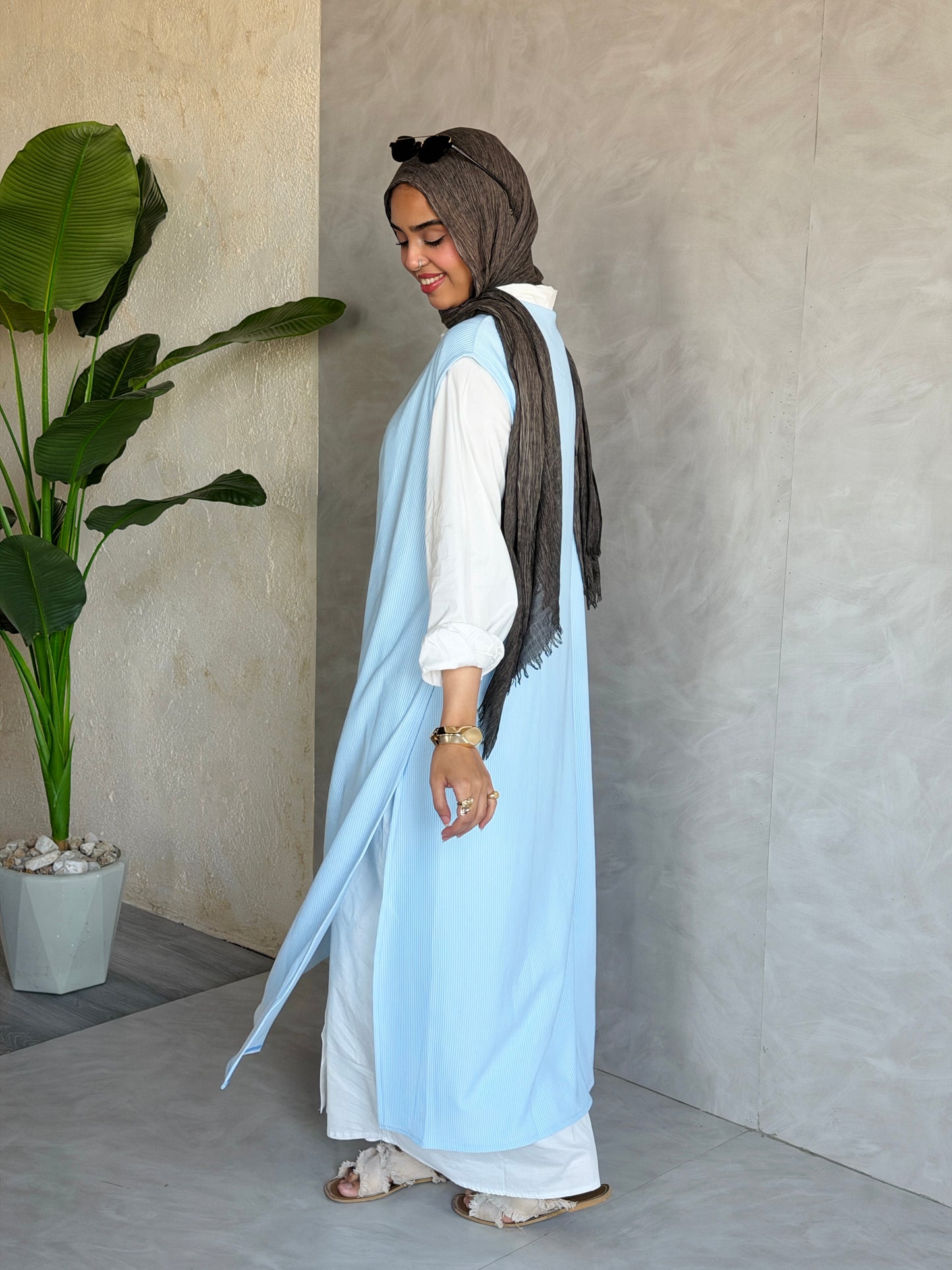 The Easy Layer Vest In Baby Blue