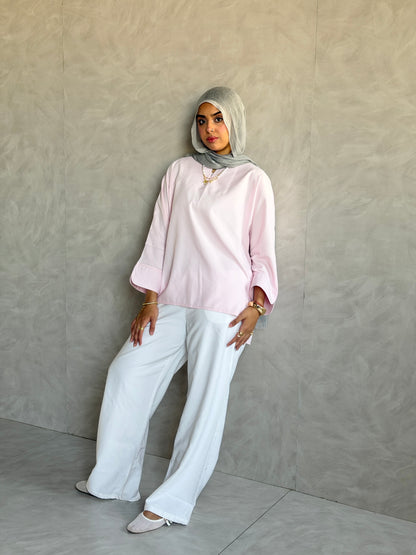 Everyday Cotton Top In Baby Pink
