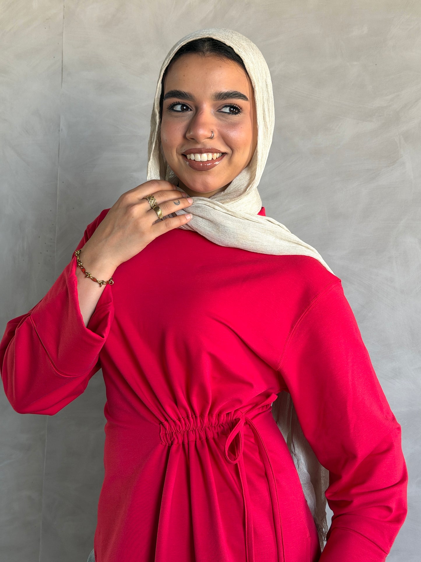 Twist Cotton Top In Red