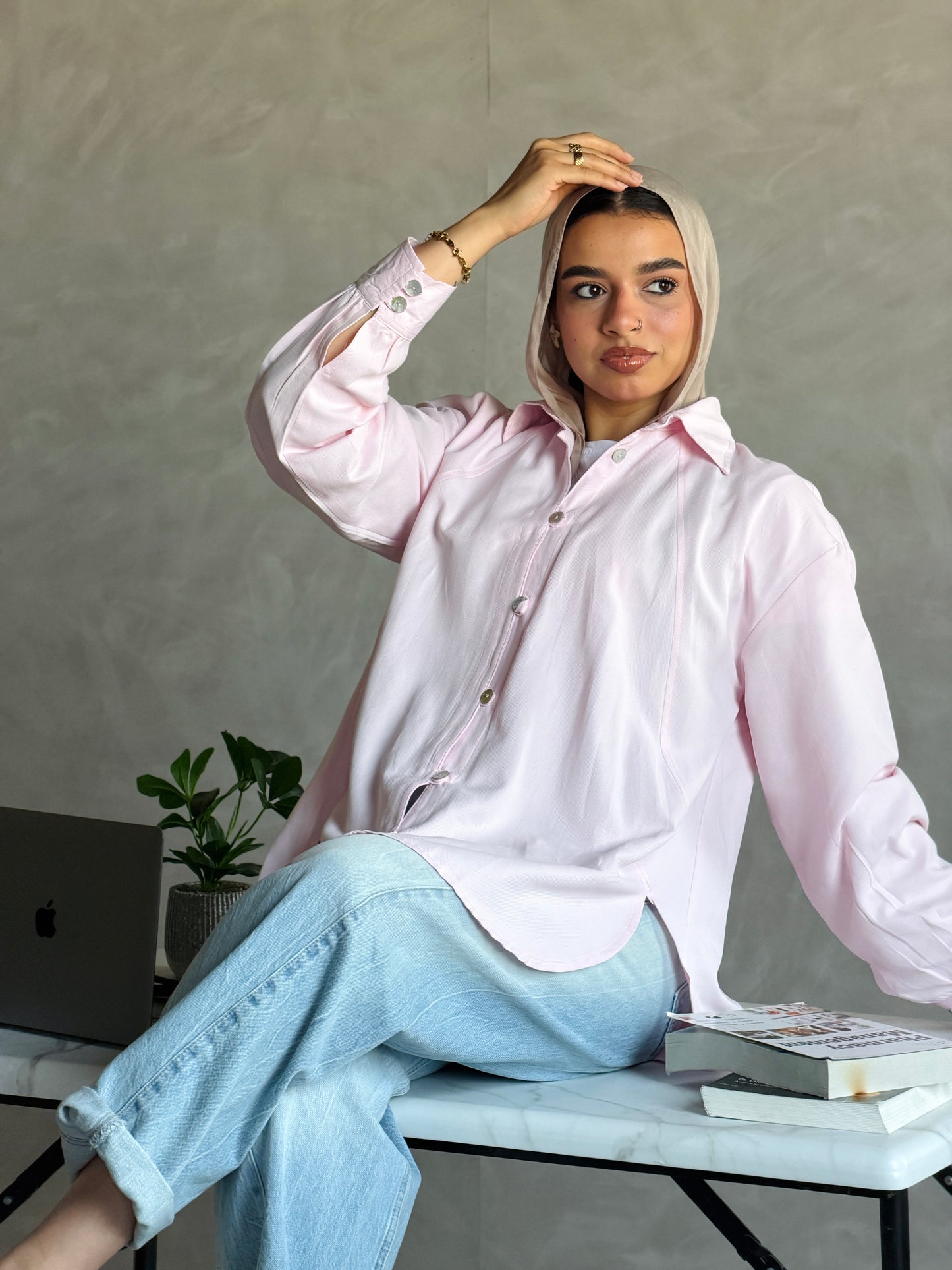 Morning Oversized Shirt In Baby Pink