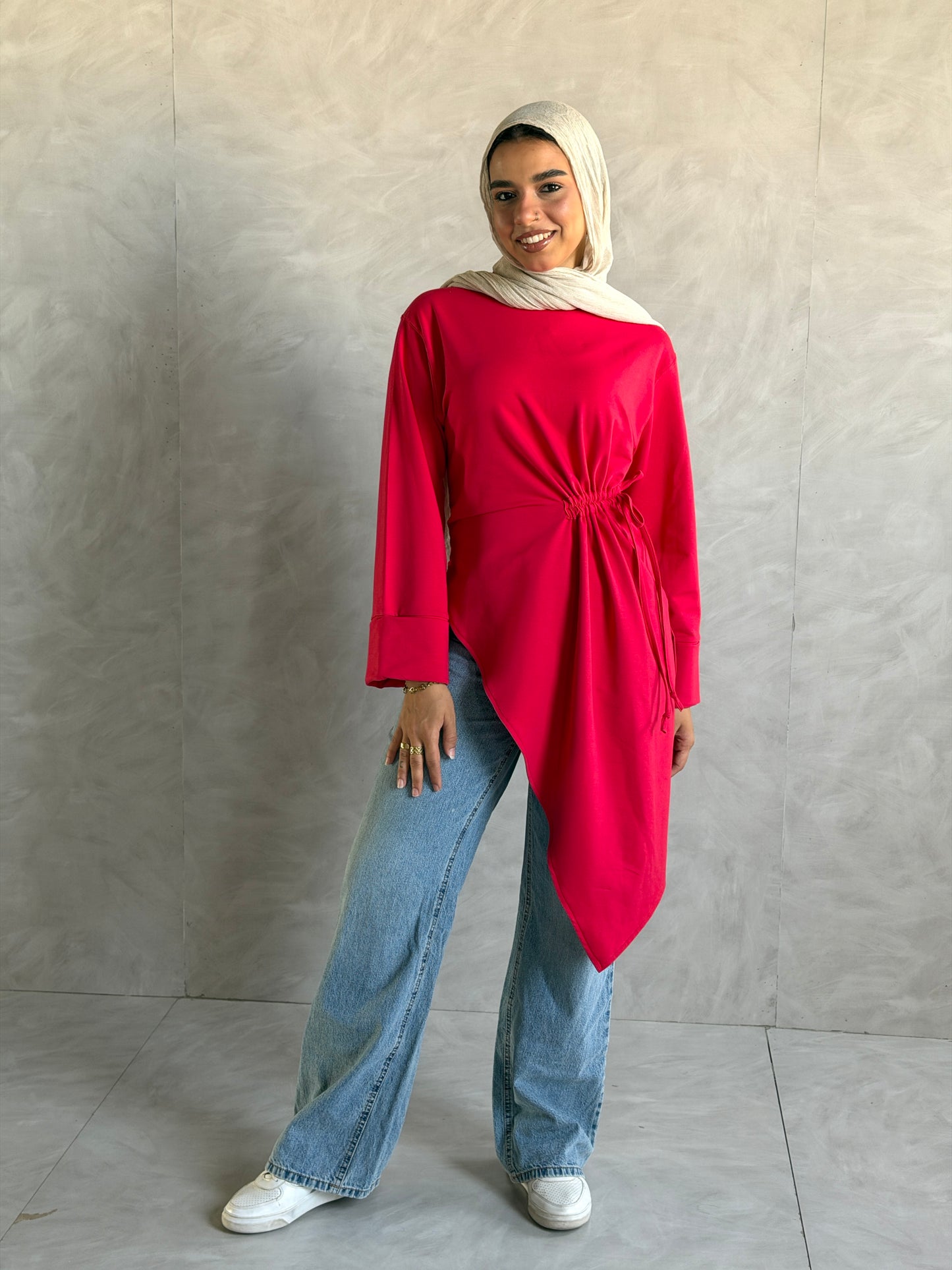 Twist Cotton Top In Red