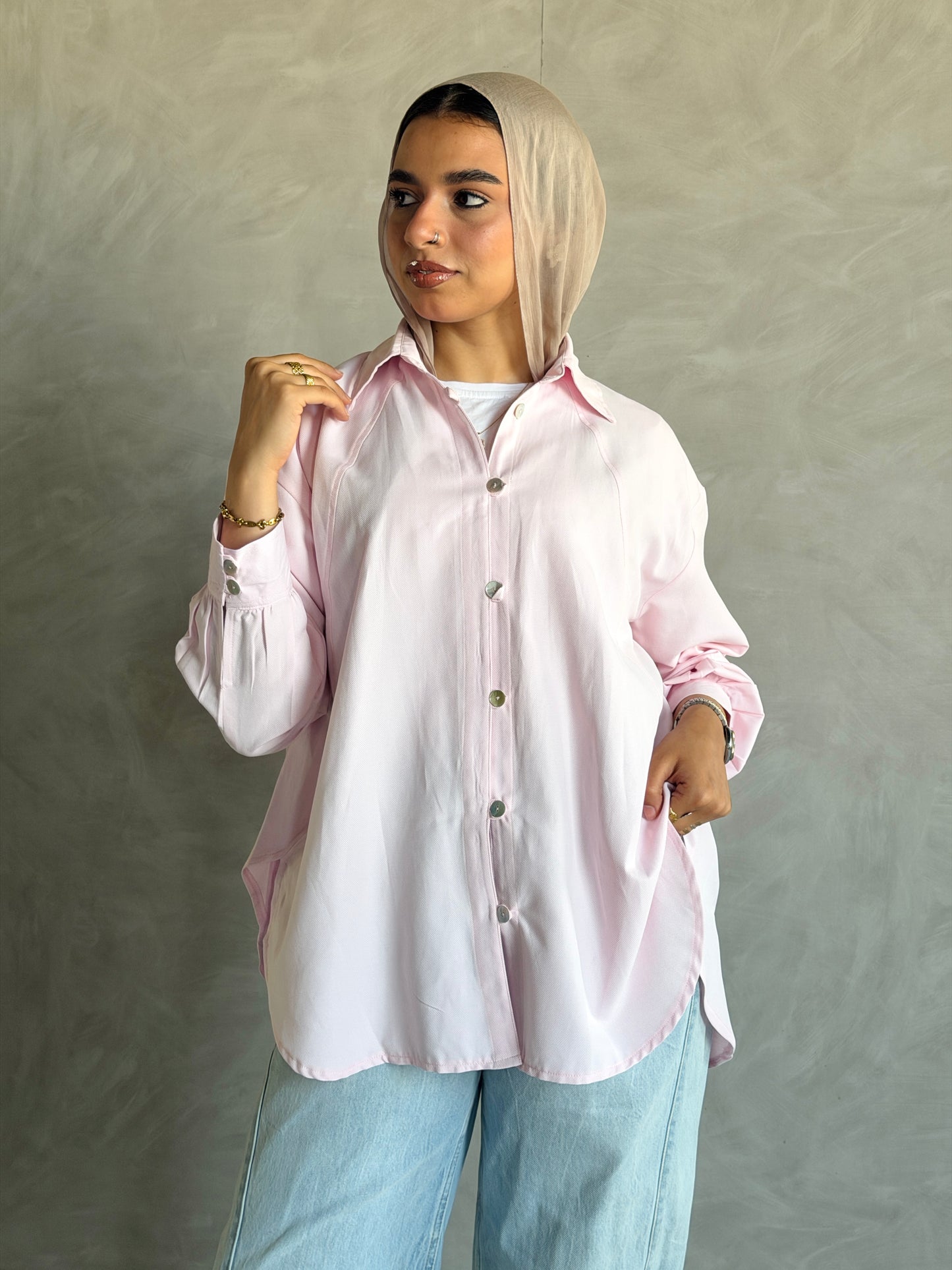 Morning Oversized Shirt In Baby Pink