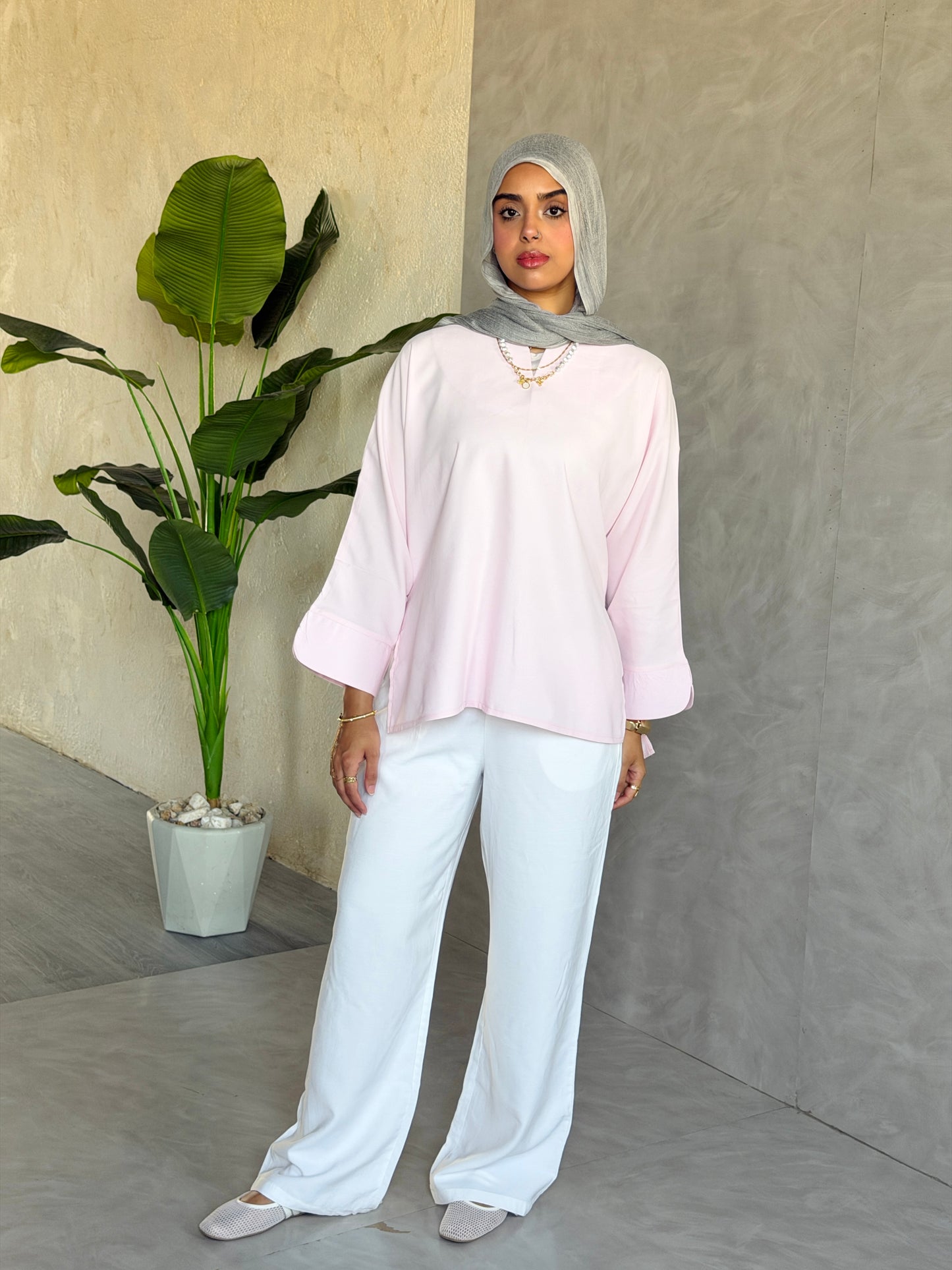 Everyday Cotton Top In Baby Pink