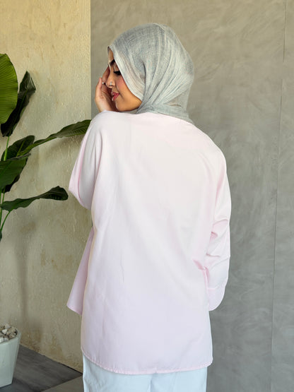 Everyday Cotton Top In Baby Pink