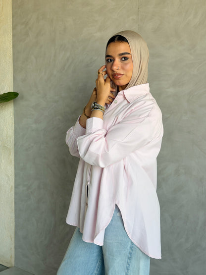Morning Oversized Shirt In Baby Pink