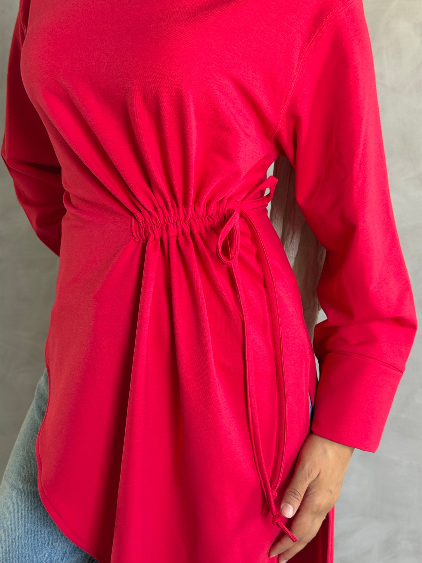 Twist Cotton Top In Red