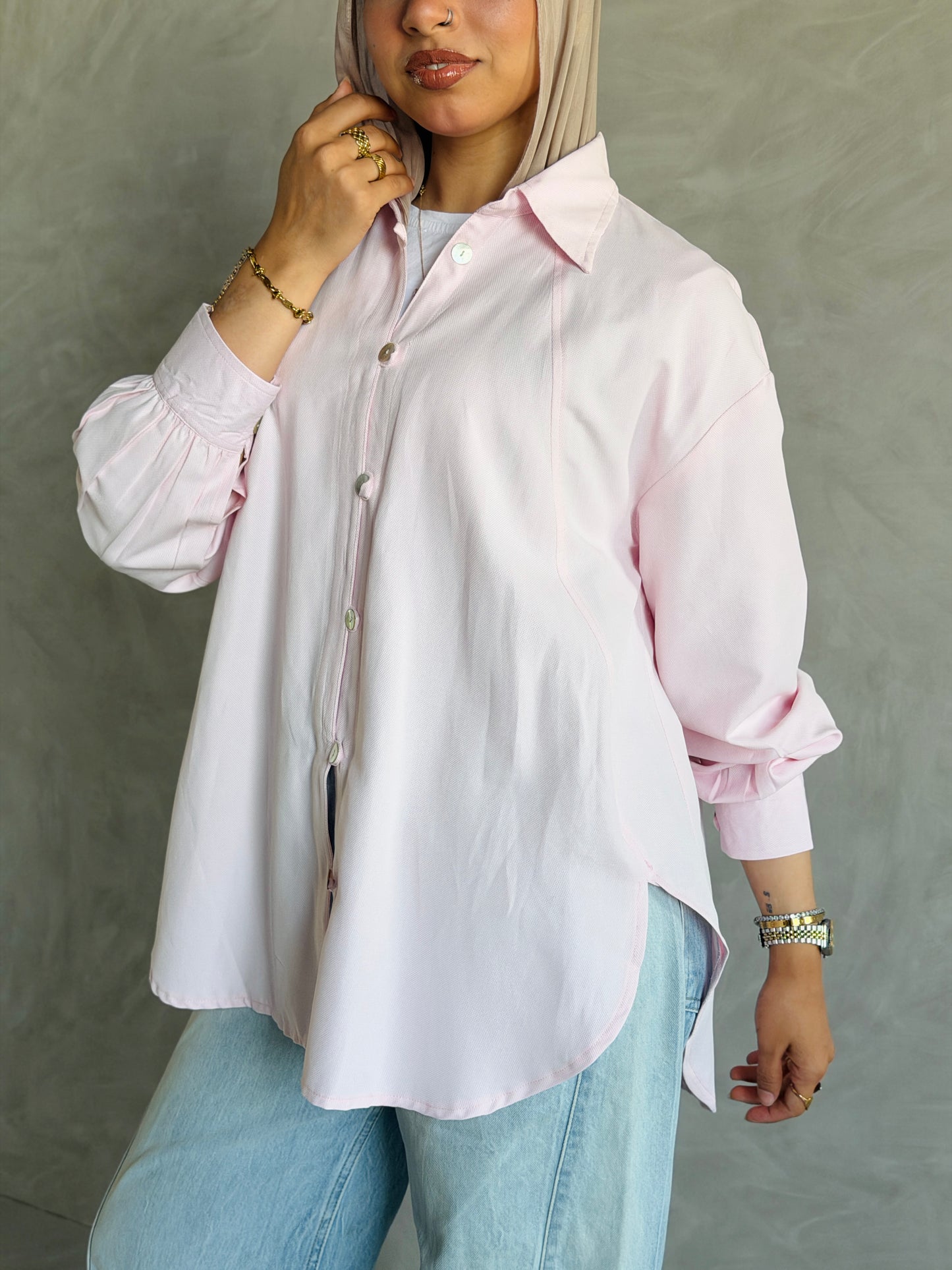 Morning Oversized Shirt In Baby Pink