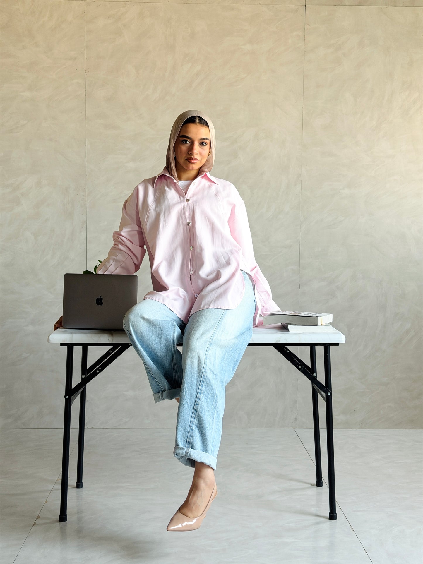 Morning Oversized Shirt In Baby Pink