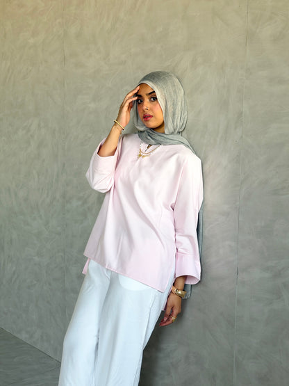 Everyday Cotton Top In Baby Pink