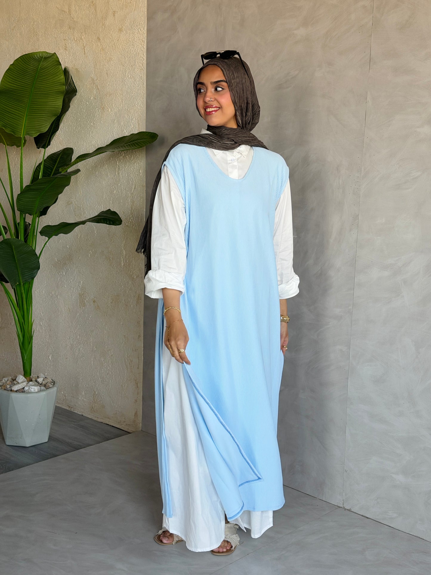 The Easy Layer Vest In Baby Blue