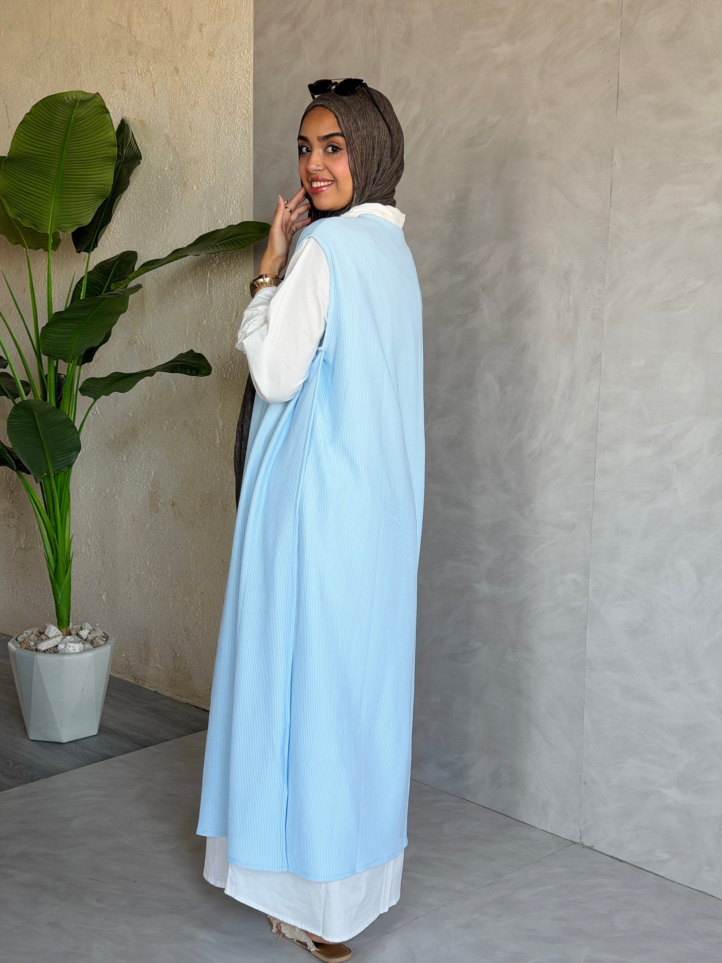 The Easy Layer Vest In Baby Blue