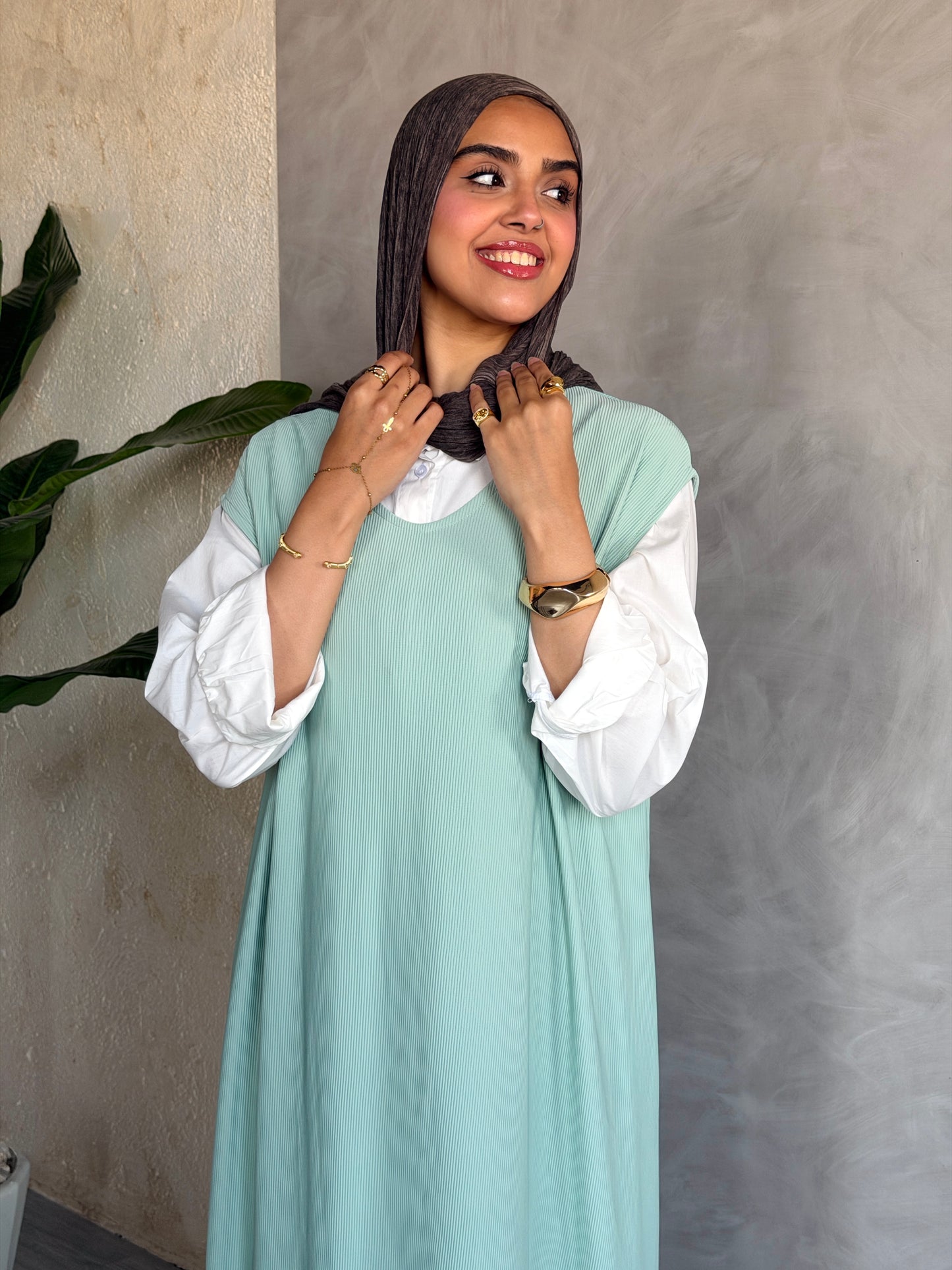 The Easy Layer Vest In Mint Green