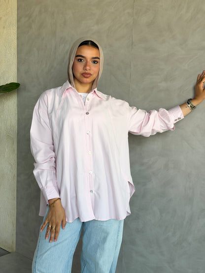 Morning Oversized Shirt In Baby Pink