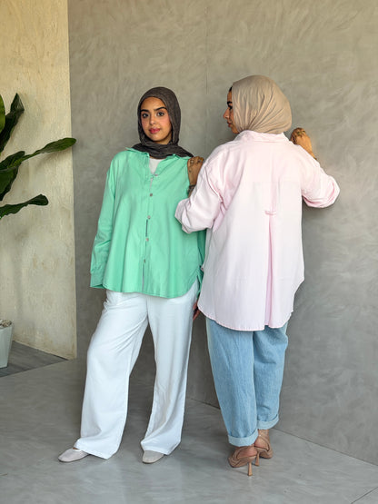 Morning Oversized Shirt In Matcha Green