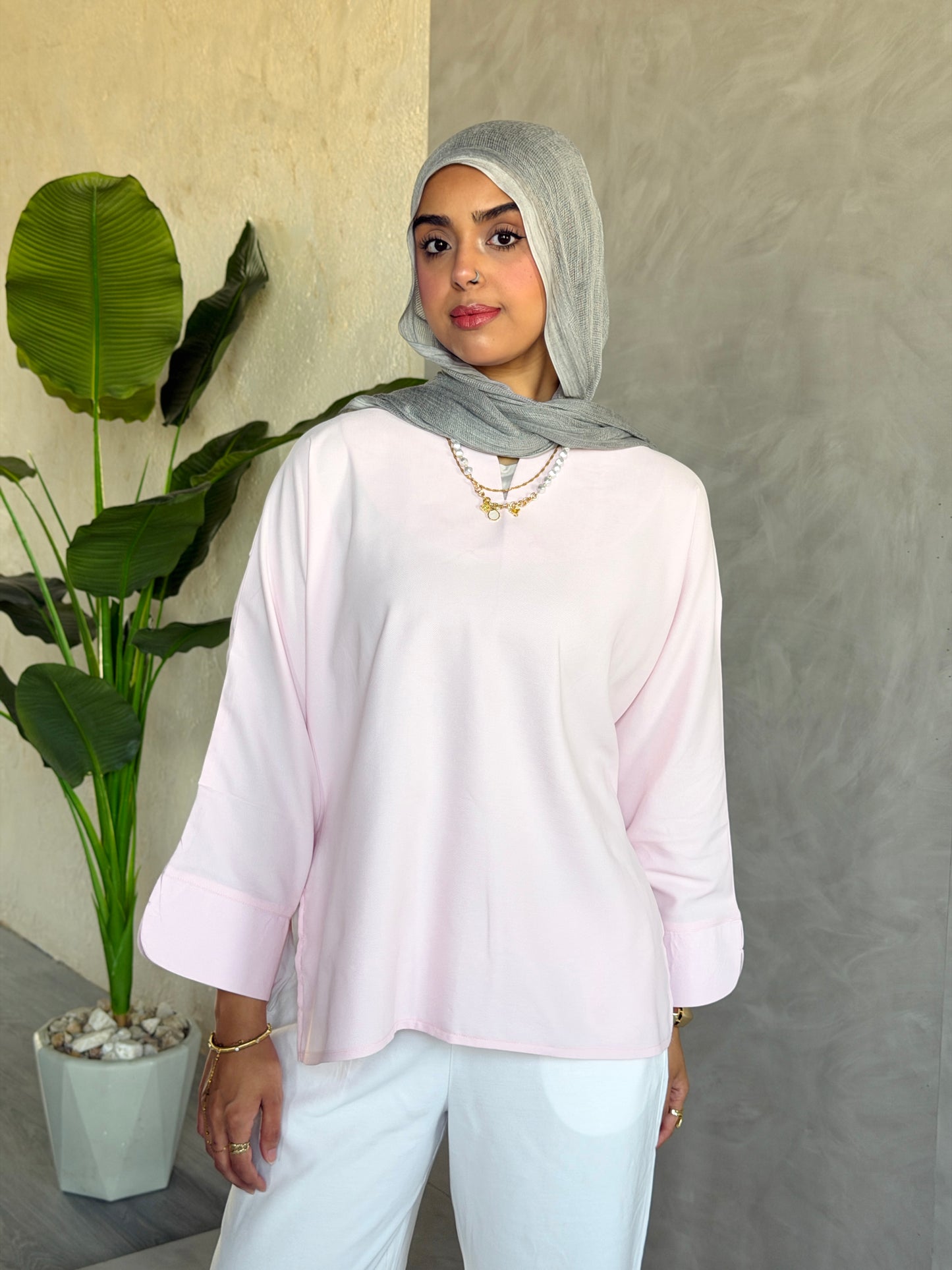Everyday Cotton Top In Baby Pink