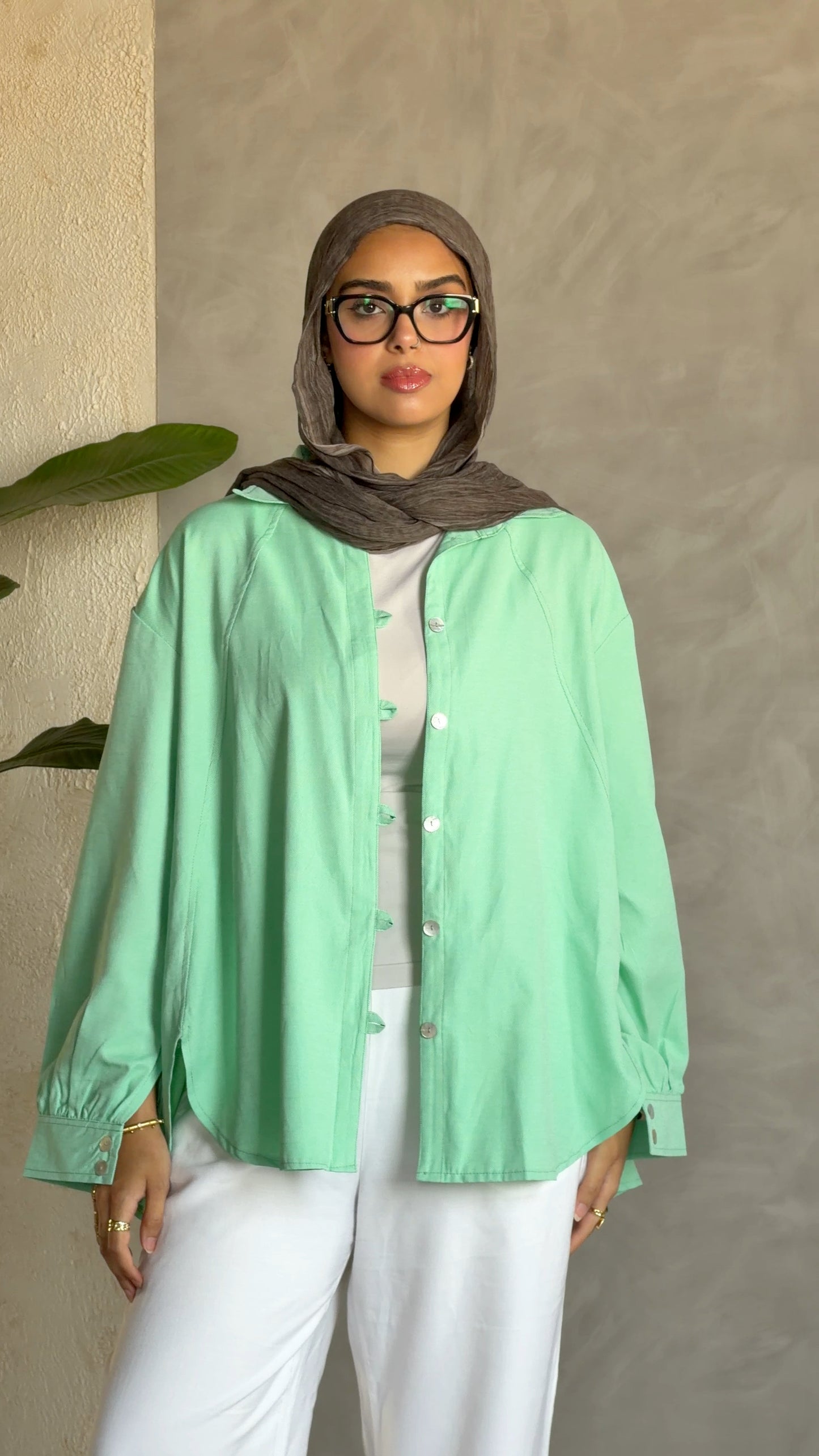 Morning Oversized Shirt In Matcha Green
